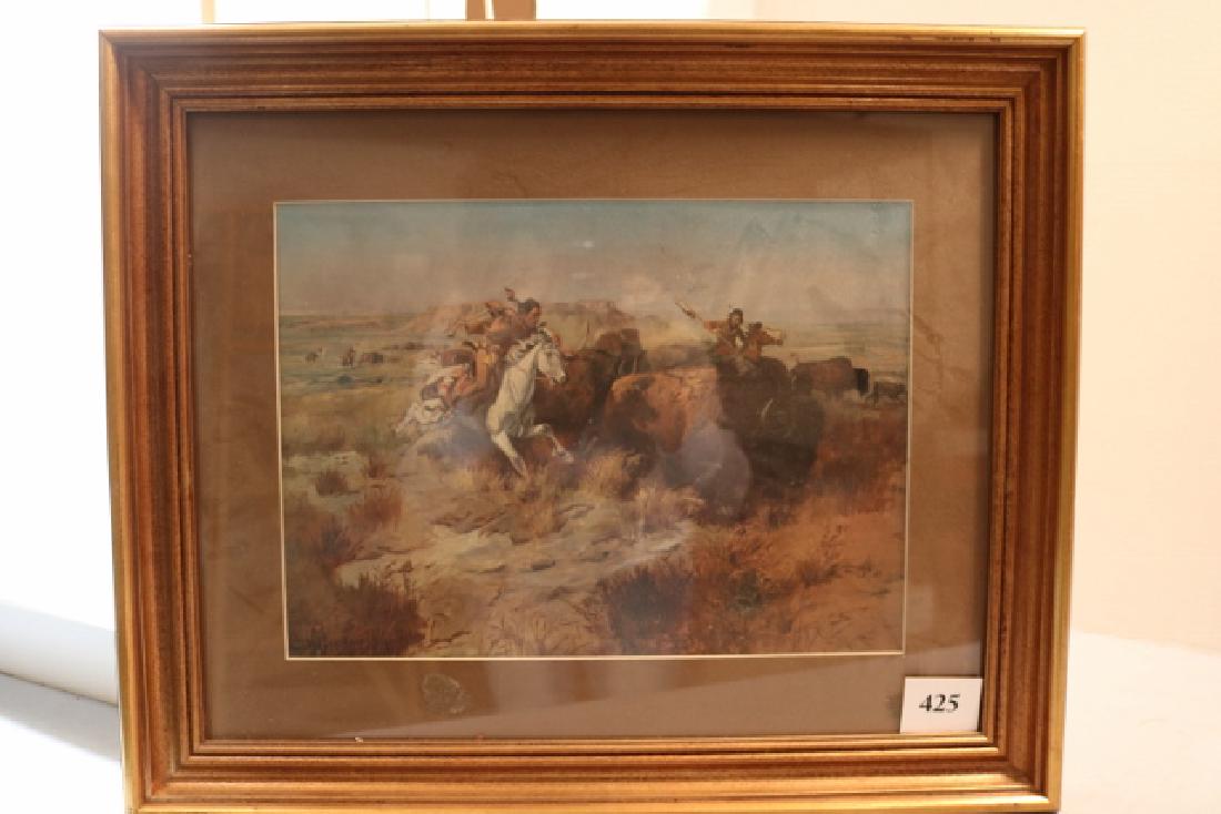 Framed Buffalo Hunt Print (1 of 3)