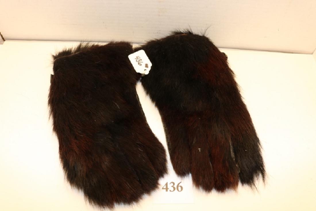 Pair Black Bear Hide Gloves (1 of 2)