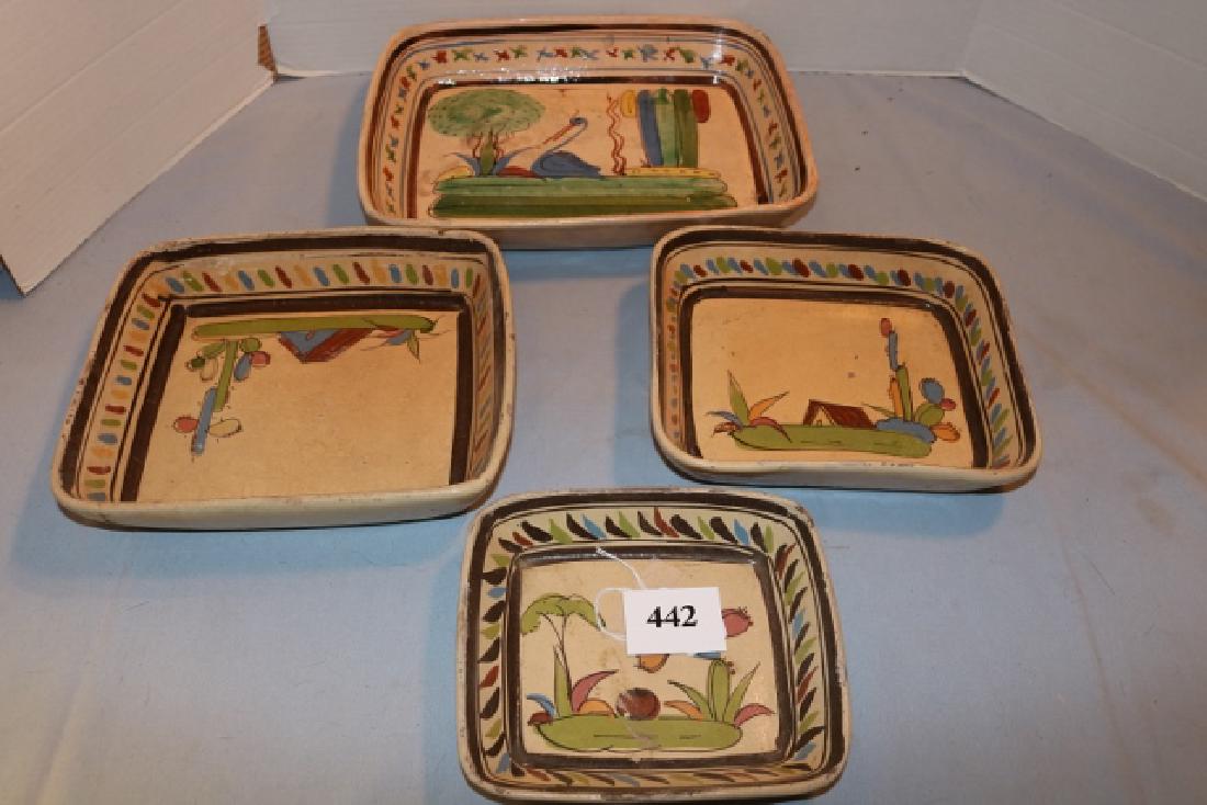 4 Pc. Pottery Mexican Trays (1 of 3)