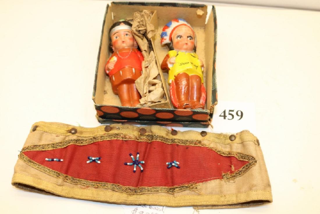 Bead Decorated Head Band, Pair Japan Dolls (1 of 1)