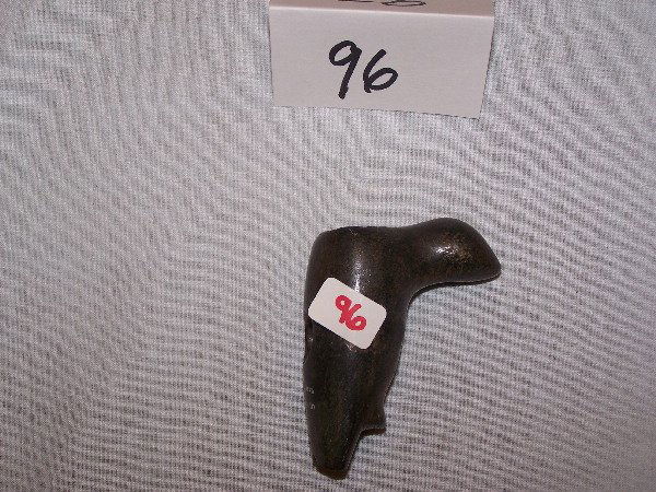 3" Steatite Bird Effigy Pipe: 3" Steatite Bird Effigy Pipe - Marion Co. Ohio - reworked on bottom by Indian