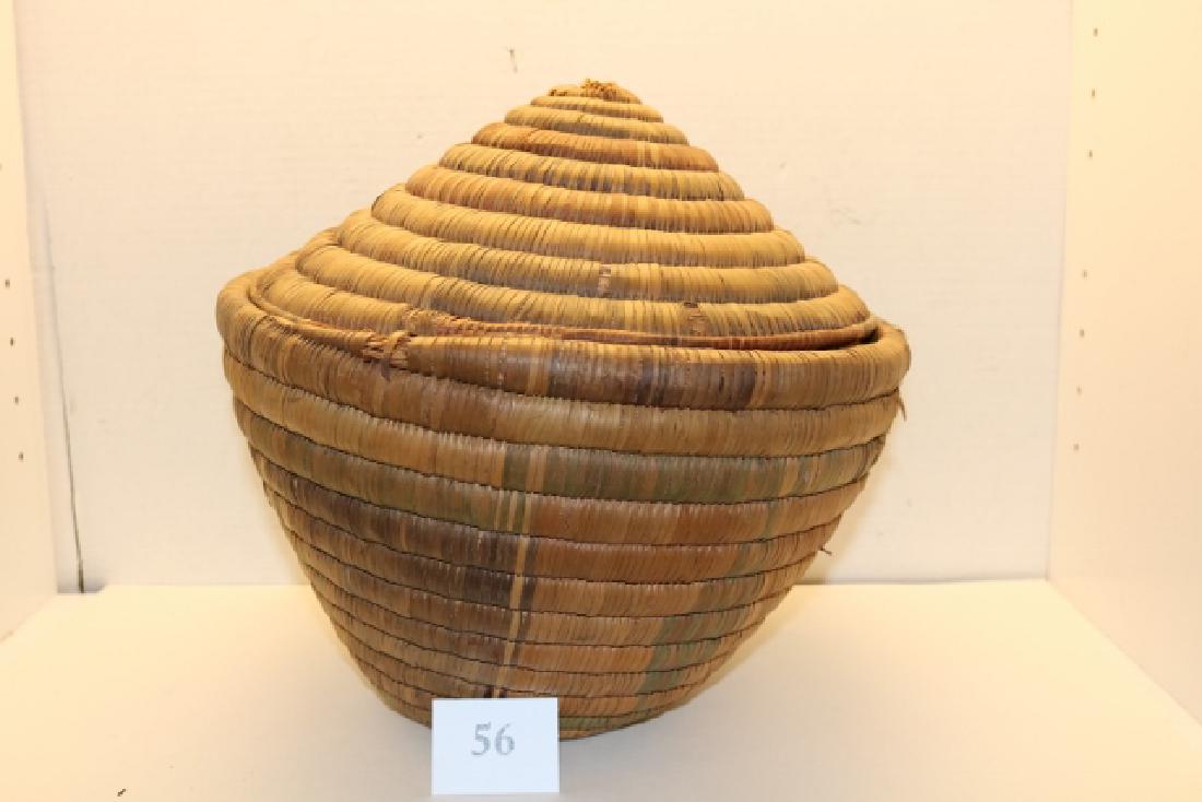 Lidded African Basket (1 of 2)