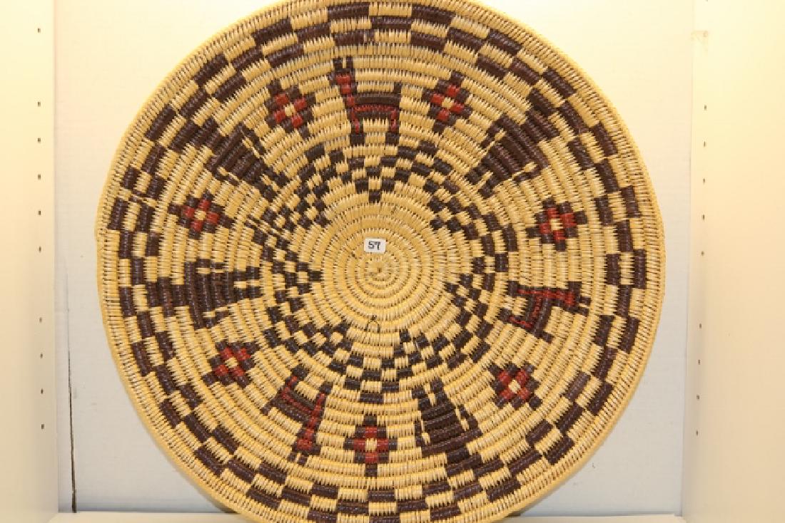 Polychrome Navajo Pictorial Basketry Tray (1 of 2)
