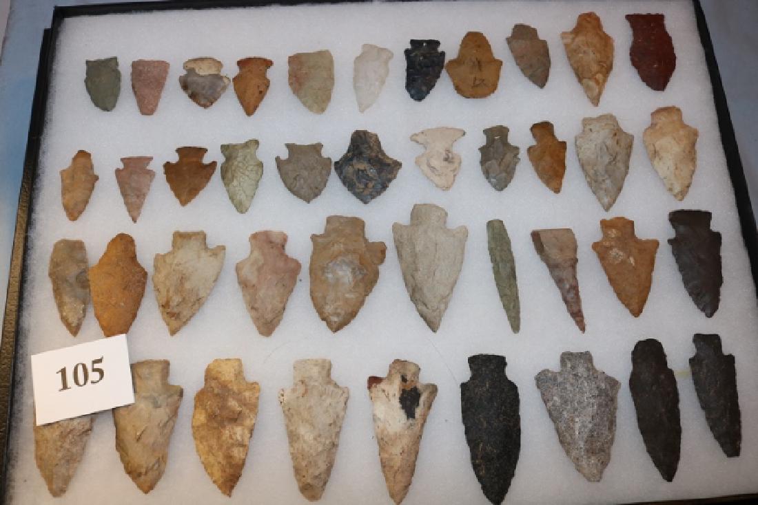 Frame with 41 Flint Points/Drills (1 of 1)