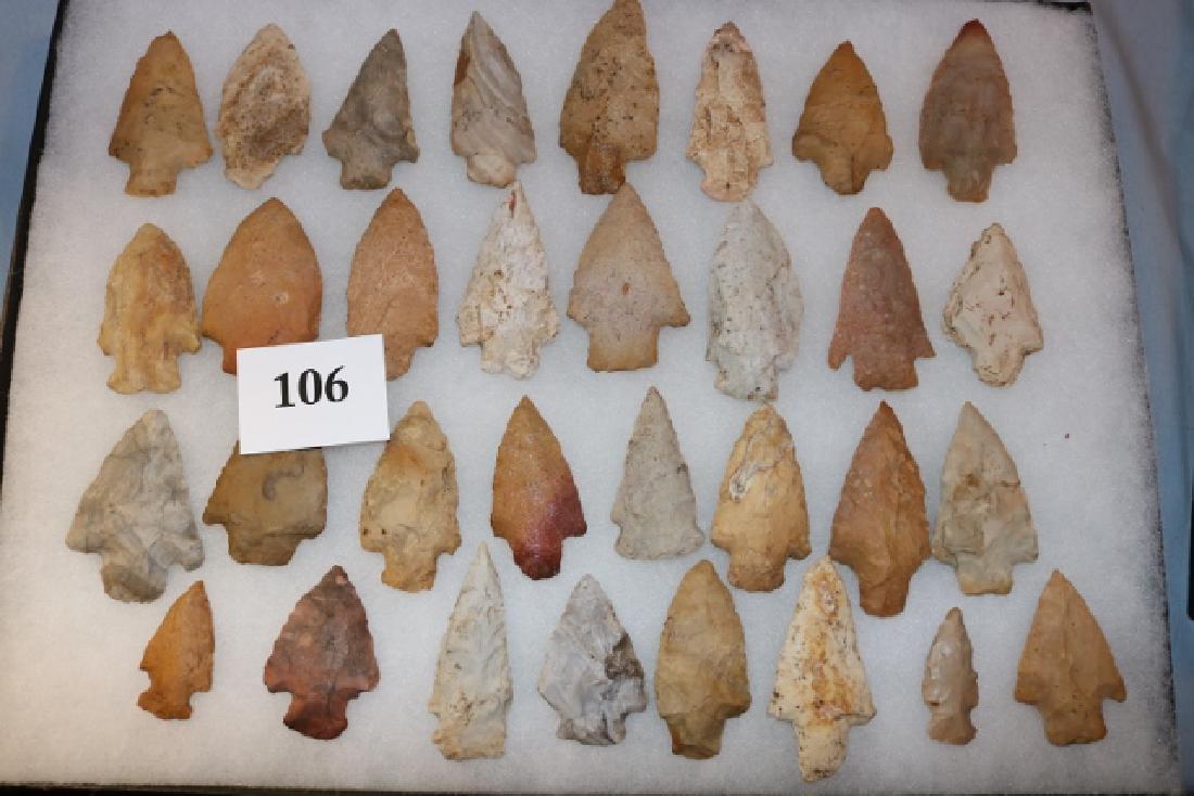 Frame with 32 Larger Flint Points (1 of 1)