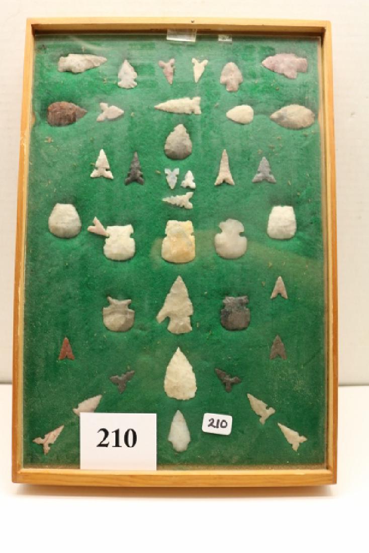 Frame with 41 Flint Points (1 of 1)