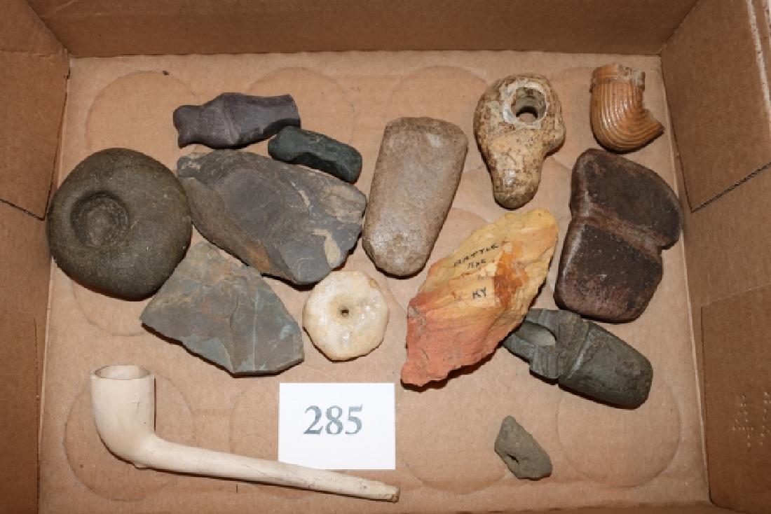 Box with 14 Assorted Stone Artifacts (1 of 1)