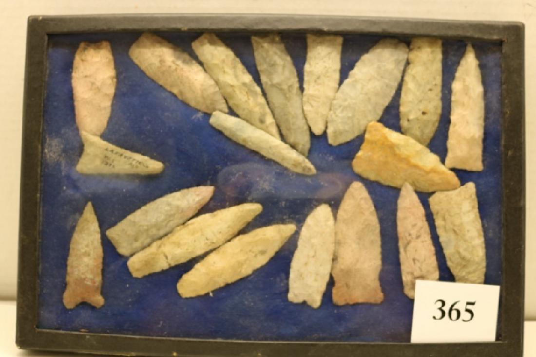Frame with 19 Flint Points & Knives (1 of 1)