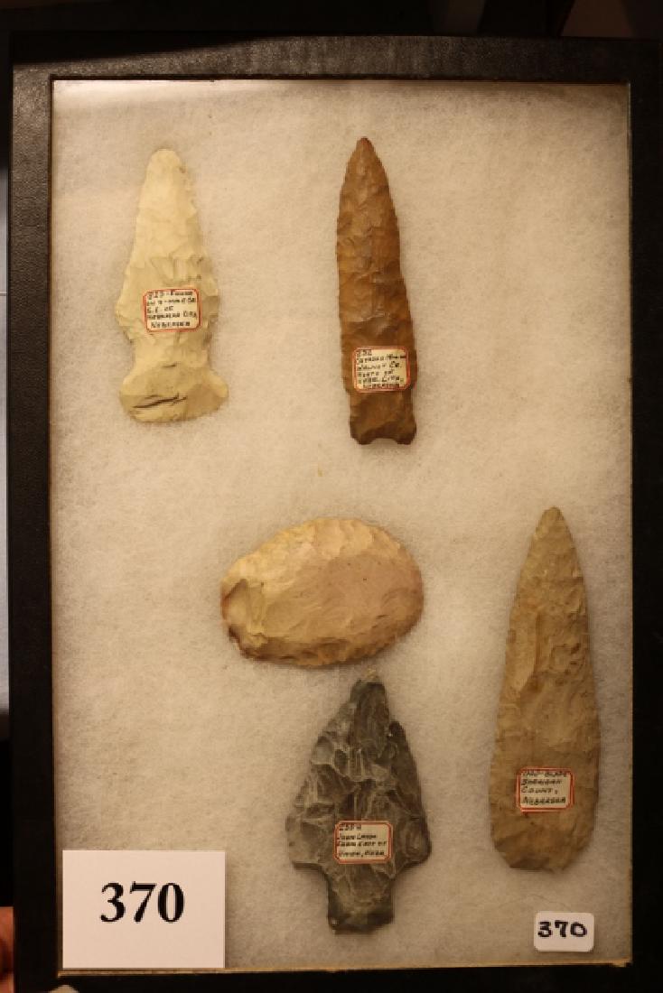 Frame with 5 Flint Points & Knives (1 of 1)