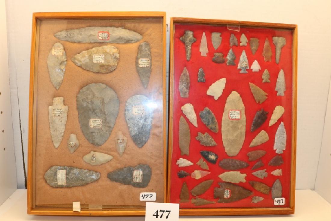 (2) Frame with 59 Knives & Points (1 of 2)