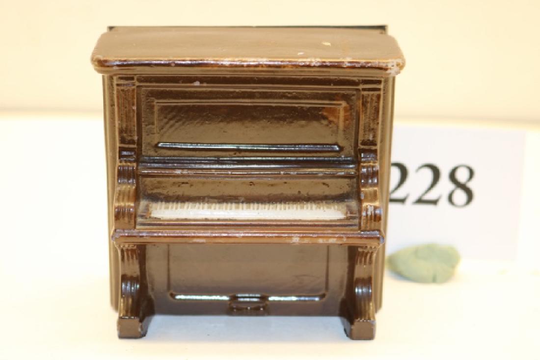 Brown Painted Milk Glass Piano Bank (1 of 1)