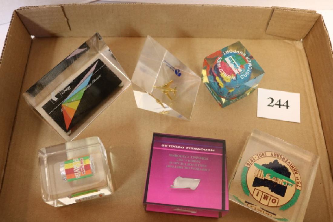 6 Lucite Paperweights: World, Lifesaver (1 of 1)