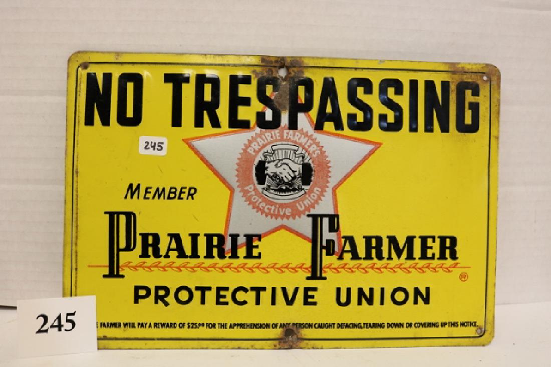 Prairie Farmer No Trespassing Sign: Prairie Farmer No Trespassing Sign 12 x 8