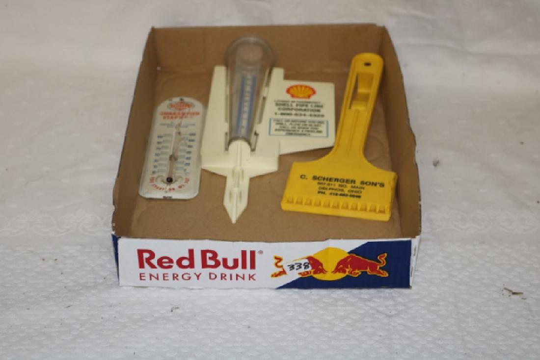 Petroleum Advertising Thermometer: Petroleum Advertising Thermometer, Rain Gauge, Ice Scraper