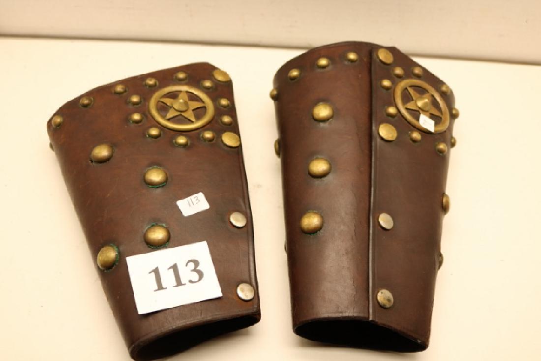 Pair Leather Cowboy Arm Cuffs (1 of 2)