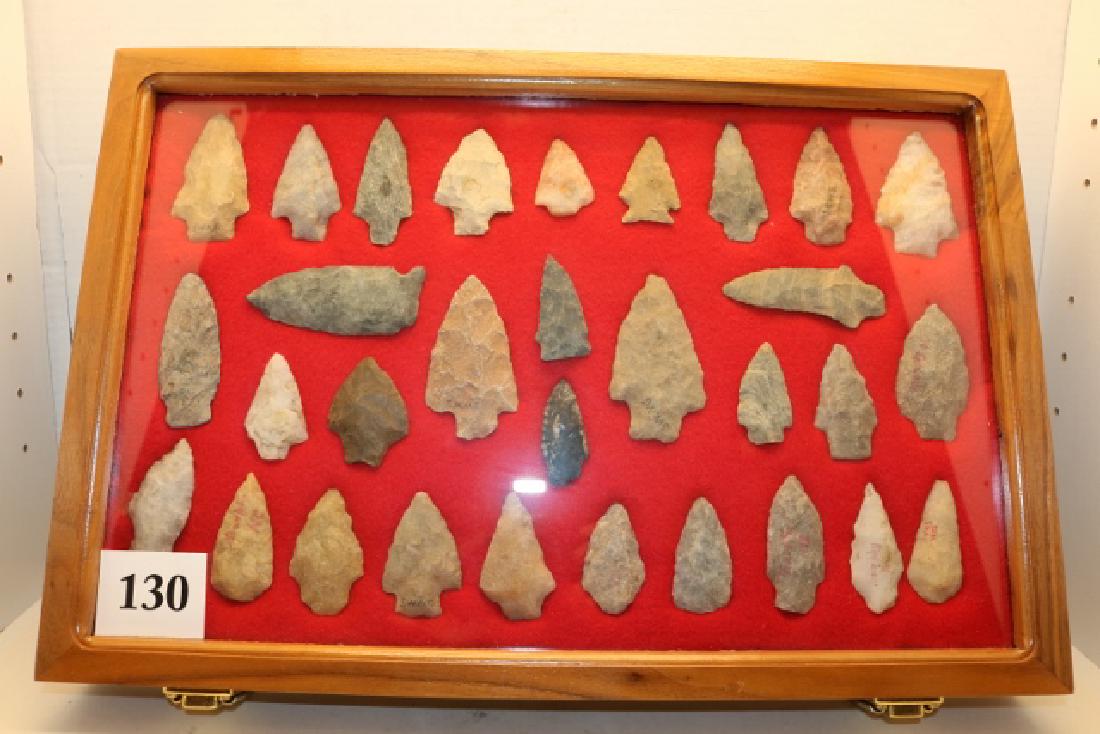 Frame with 31 Flint Points (1 of 1)