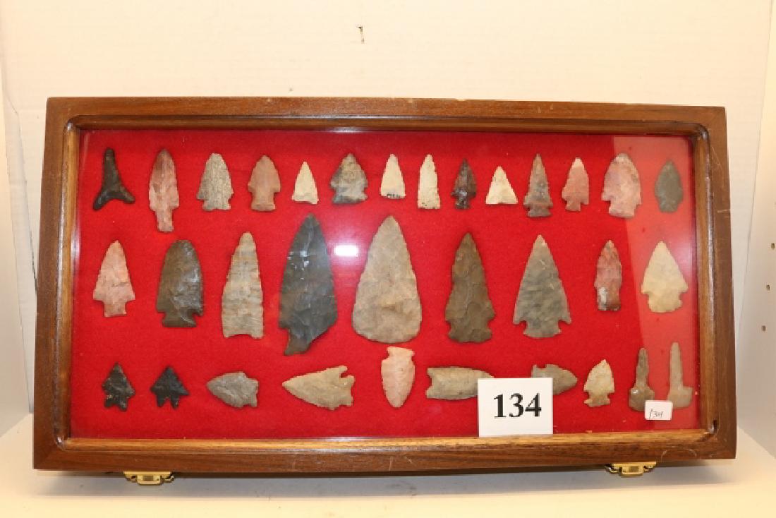 Frame with 33 Drills, Points, Knives (1 of 1)