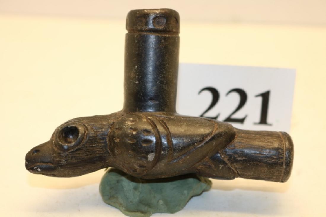 Carved Steatite Bird Effigy Pipe (1 of 2)