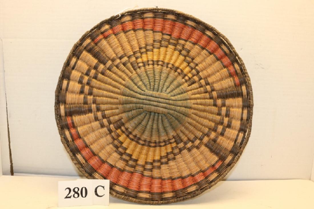 Polychrome Hopi Wicker Tray (1 of 2)