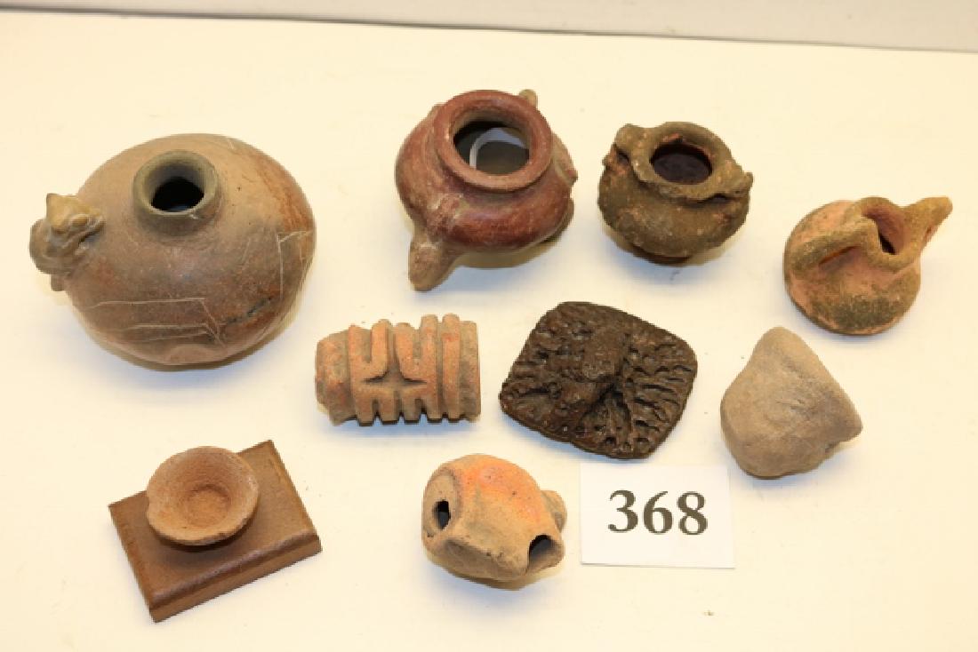 9 Mayan Pottery Vessels and Stone Figure (1 of 1)