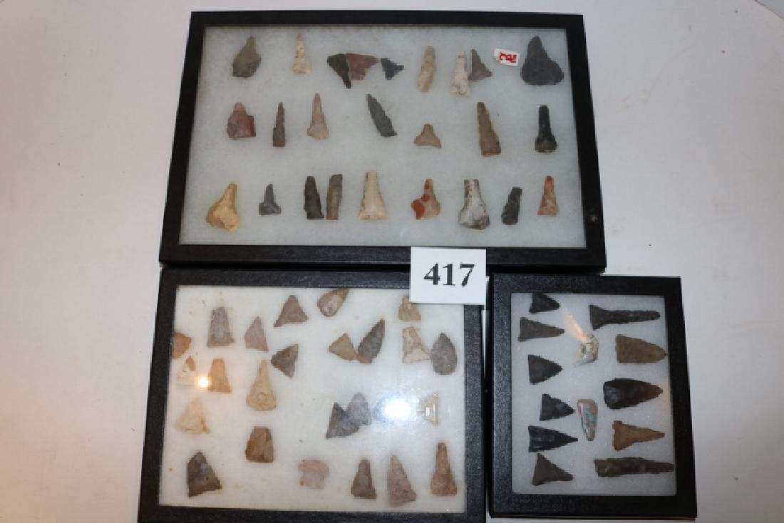 3 Frames with 65 Flint Points (1 of 4)