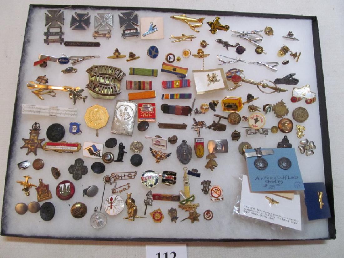 Large Frame of Mostly Military Related Items (1 of 4)