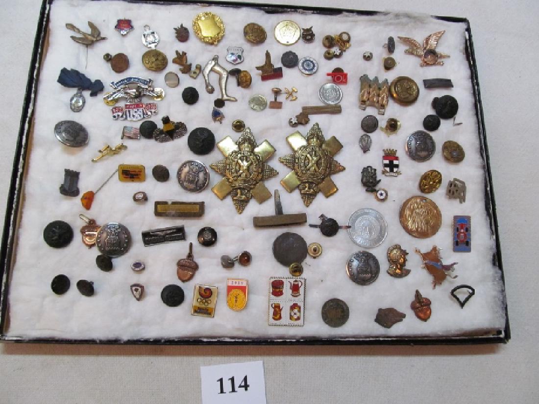 Large Frame of Buttons, Pin Insignias (1 of 3)
