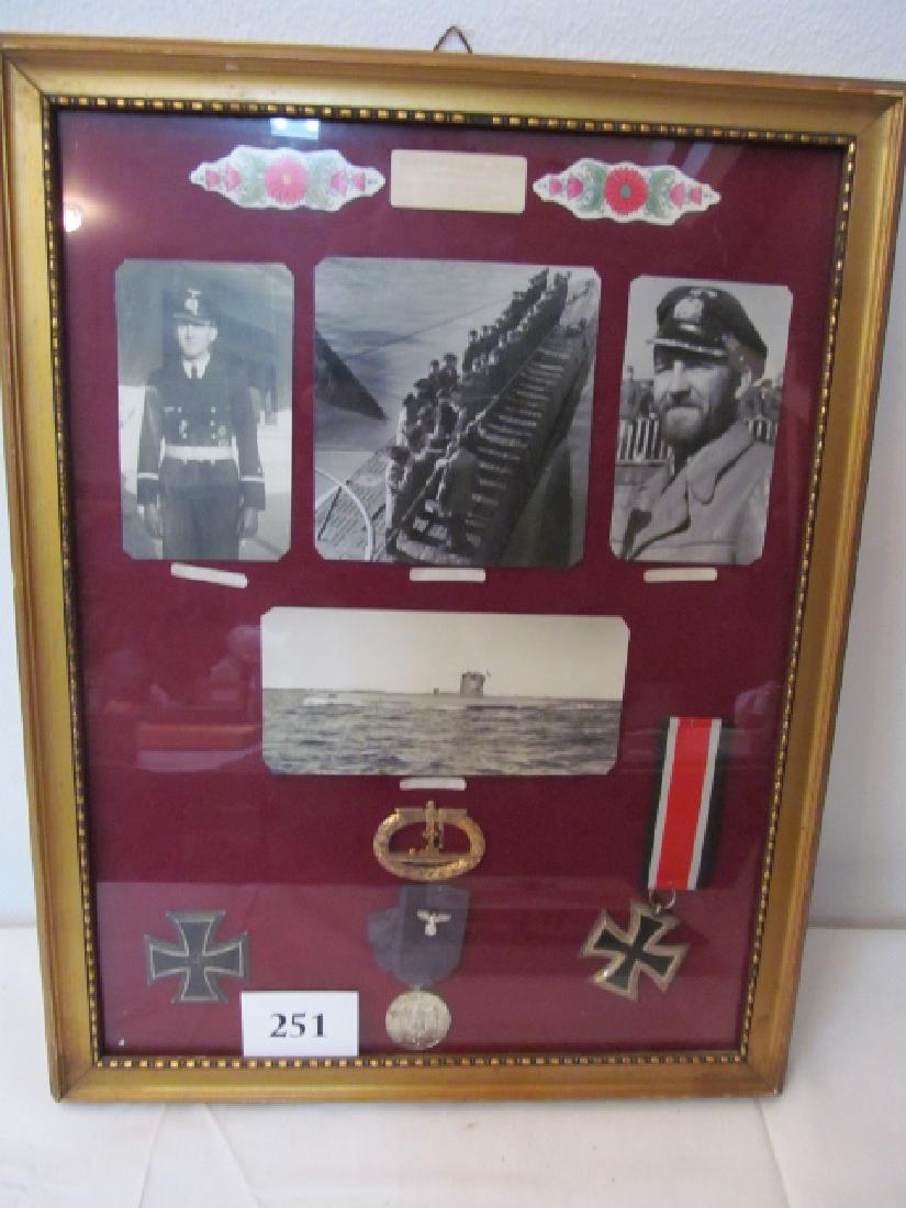 Framed Awards & Photos of U Boat Commander Henrich (1 of 3)