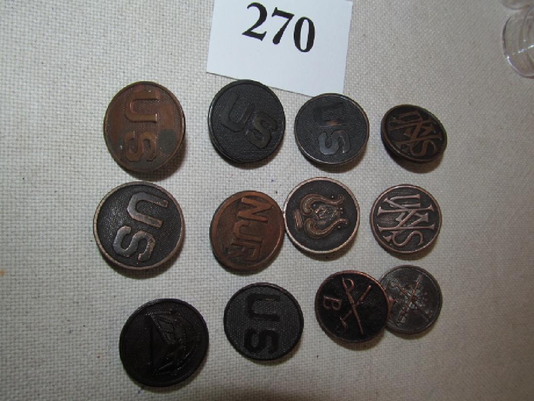 12 WWI US Military Collar Disks (1 of 2)