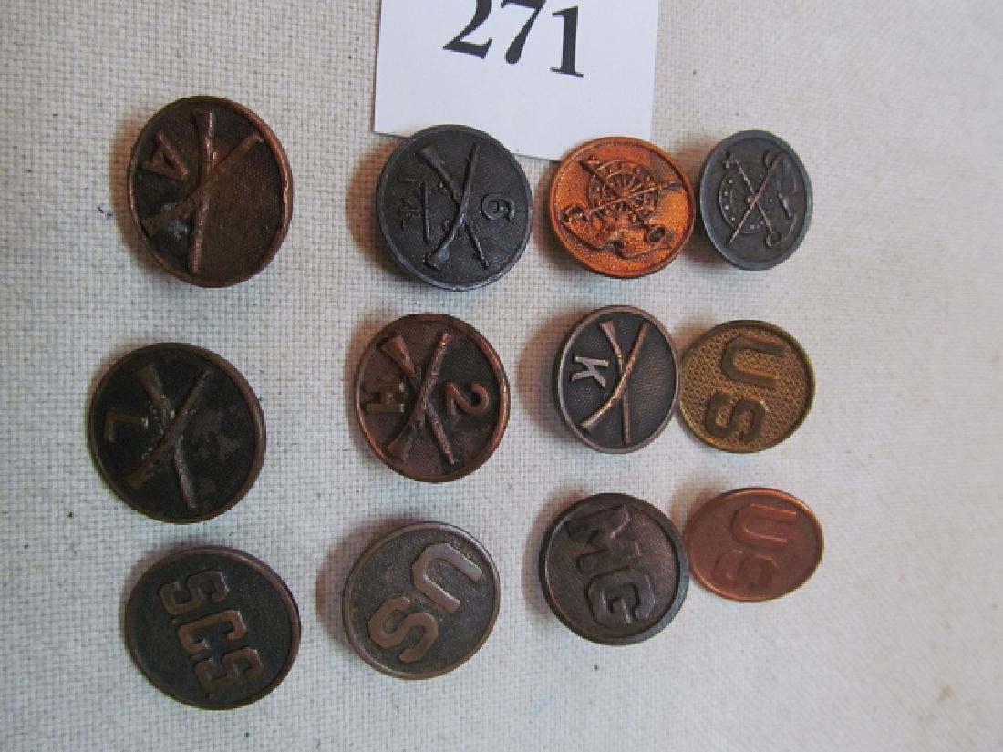 12 WWI US Military Collar Disks (1 of 2)