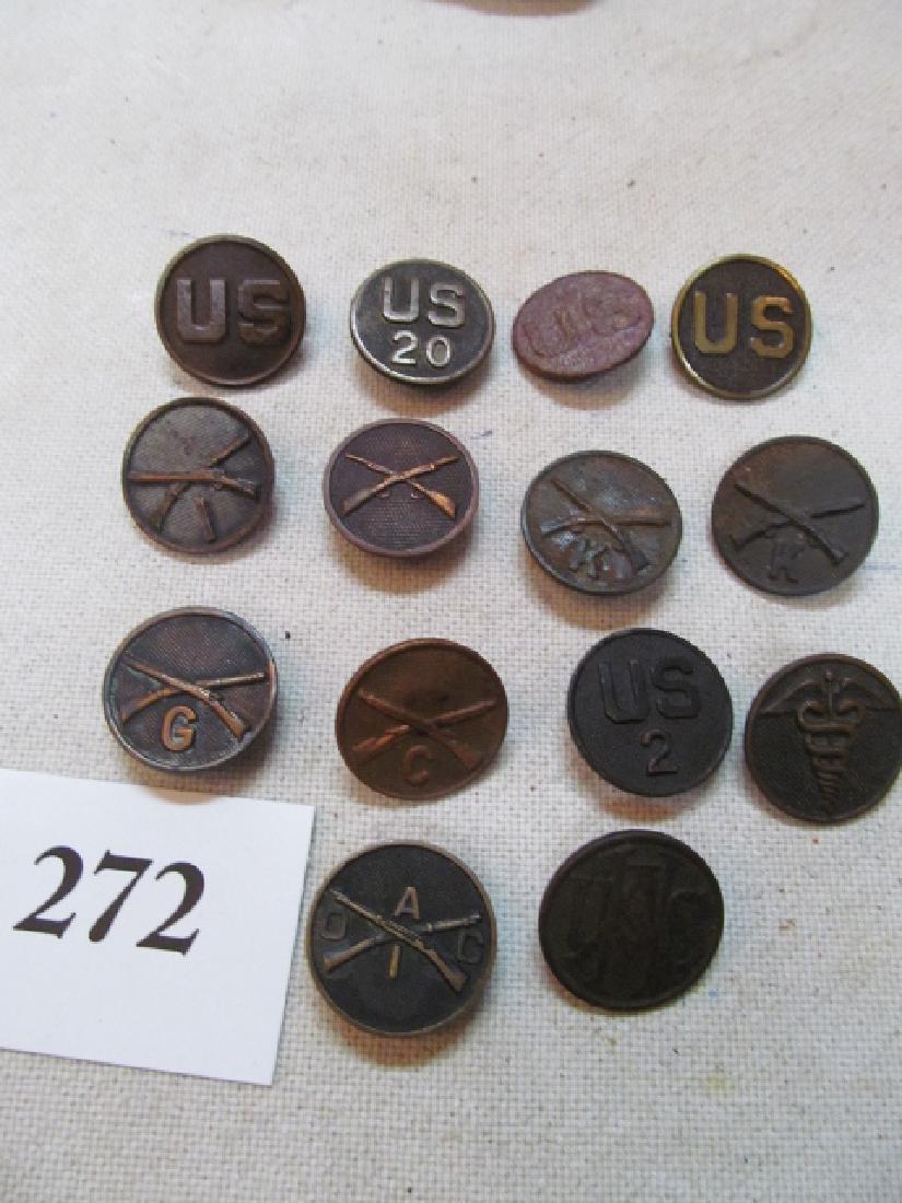 14 WWI US Military Collar Disks (1 of 3)