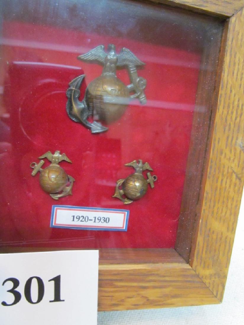Framed USMC EGA Hat & Collar Insignias (1 of 3)