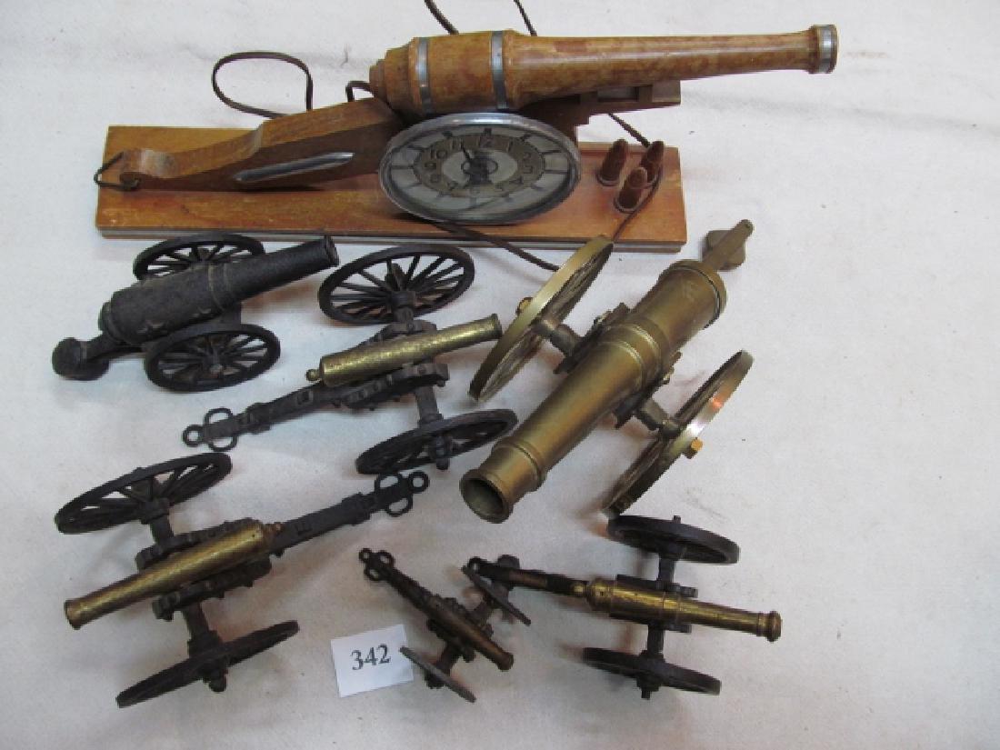 Job Lot: Wooden Desk Top Cannon Clock (1 of 3)