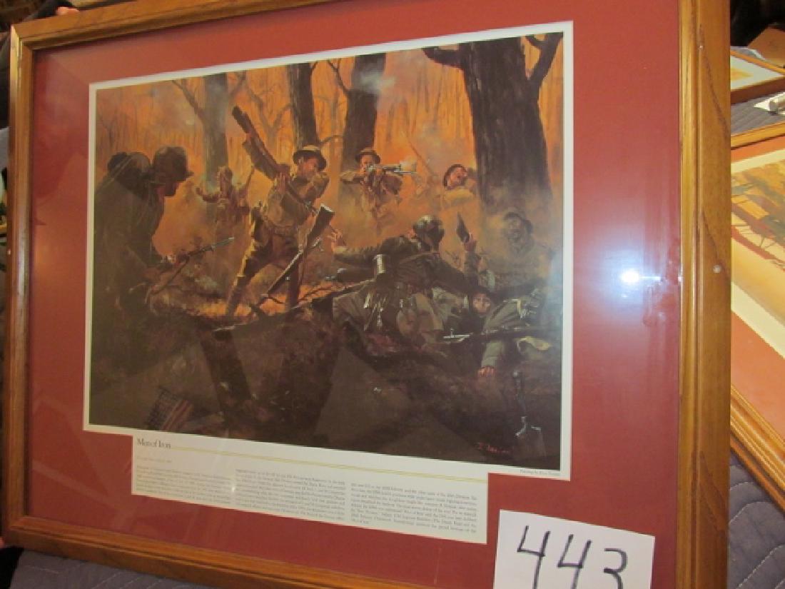 Framed “Men of Iron” Litho: 31” x 25” Framed “Men of Iron” Litho by Don Troiani, depicts the 28th Division Pa. National Guard in WWI July 15, 1918