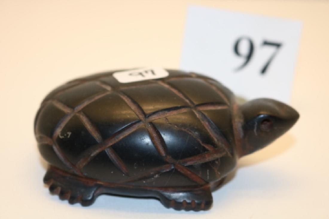 Carved Hematite Turtle: 3 ¾” Carved Hematite Turtle