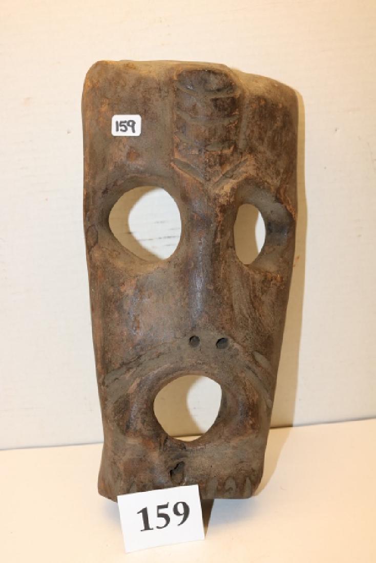 Carved Wood Inuit Mask: 6” x 12 1/8” Carved Wood Inuit Mask, circa 1700 AD, Point Hope Alaska, Jackson C.O.A. Est. $500-$1000