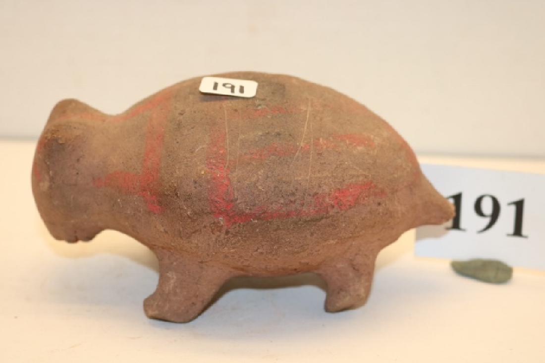 4 x 6 Pottery Effigy Buffalo: 4 x 6 Pottery Effigy Buffalo – tail broken