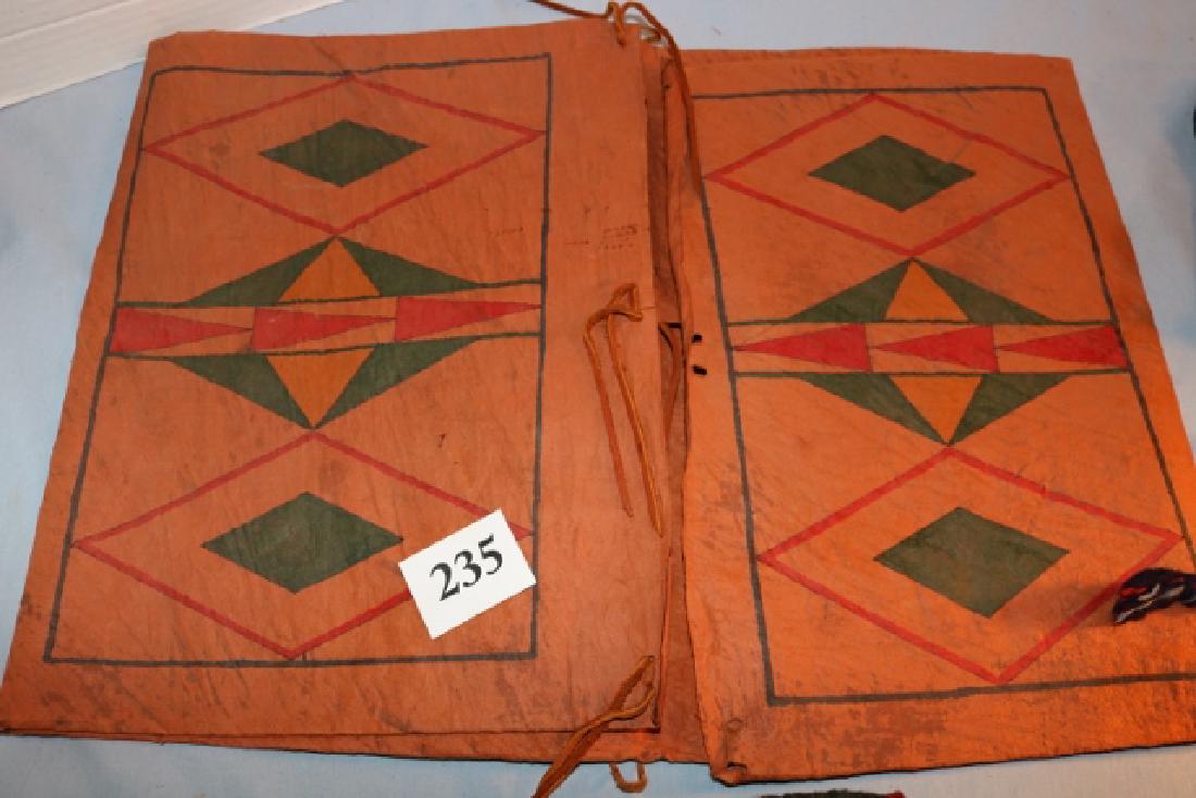 Paint Decorated Hide Parfleche: 15” x 22” Paint Decorated Hide Parfleche Sioux, 20th century