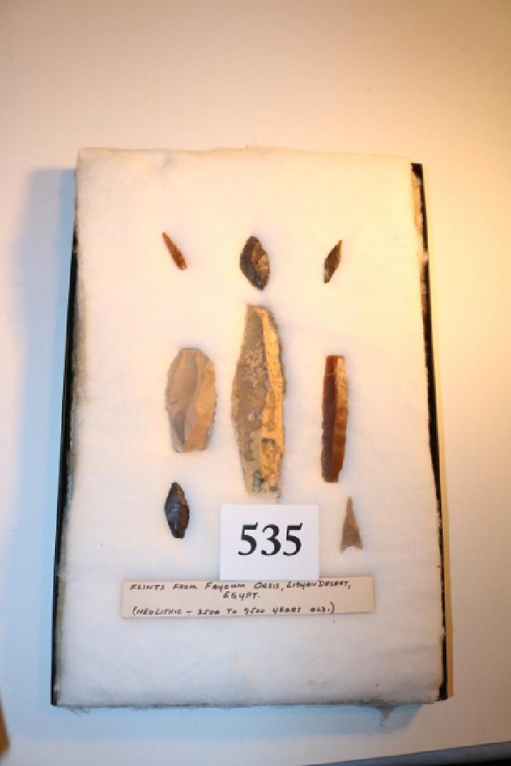 Frame with Flints: 8 x 12 Frame with Flints from Fayum Oasis, Libyan Desert Egypt 3500- 7500 years old