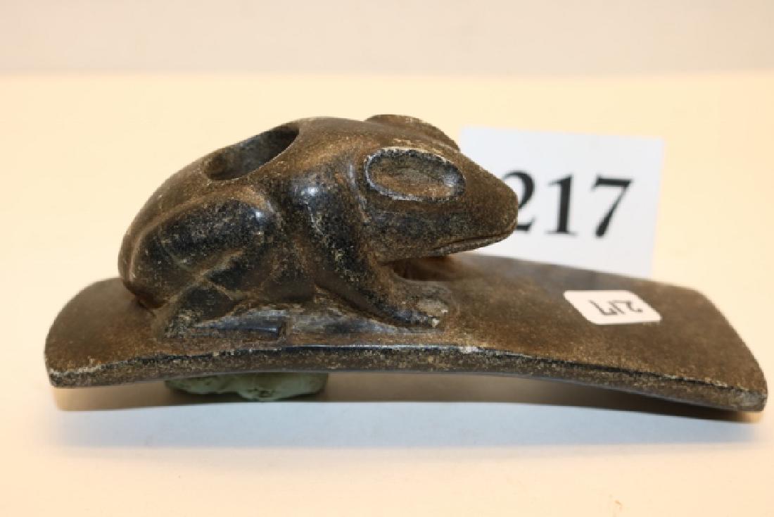 Frog Platform Pipe, Steatite (1 of 4)