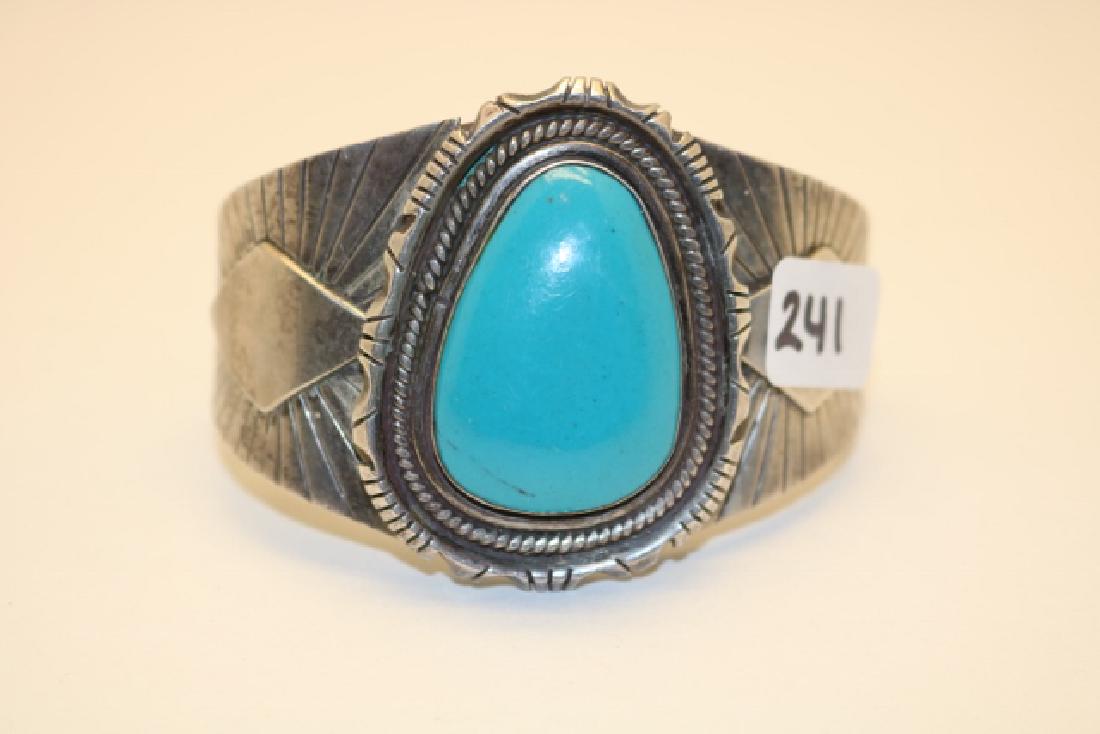 Blue Turq. Stone Navajo Bracelet (1 of 3)