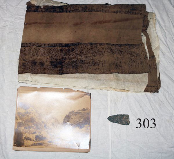 Flint Knife, Lg. Unknown Photograph & Lg. Textile (1 of 3)