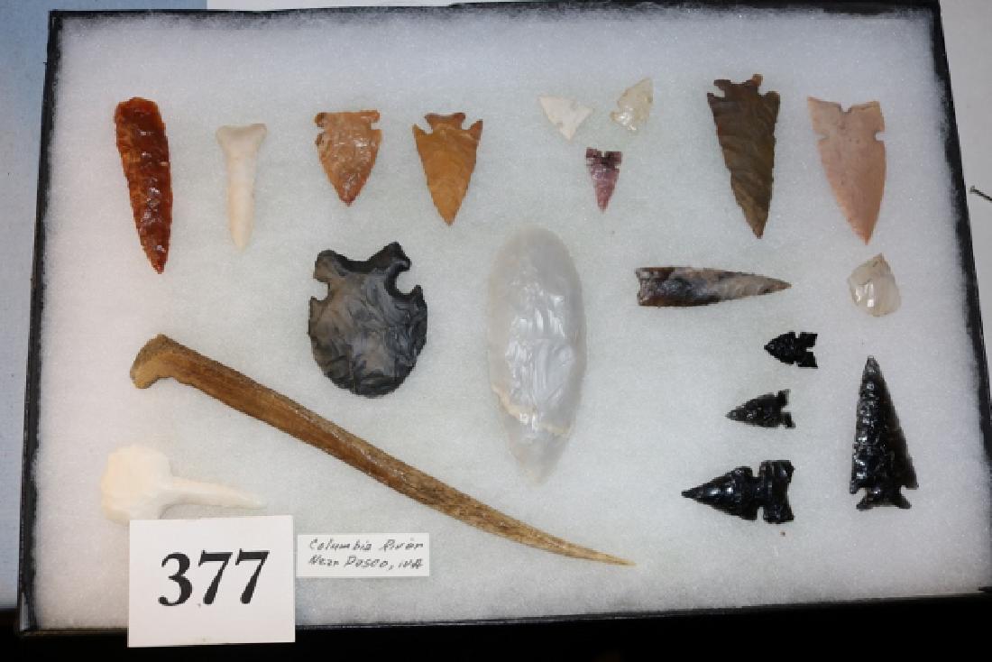 Frame with 19 Points, Bone Awl, Drill: Frame with 19 Points, Bone Awl, Drill, and materials, types, Columbia River Area