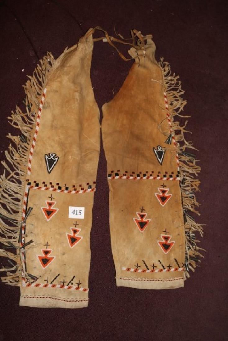 Pair Bead Decorated Fringed Leggings (1 of 1)