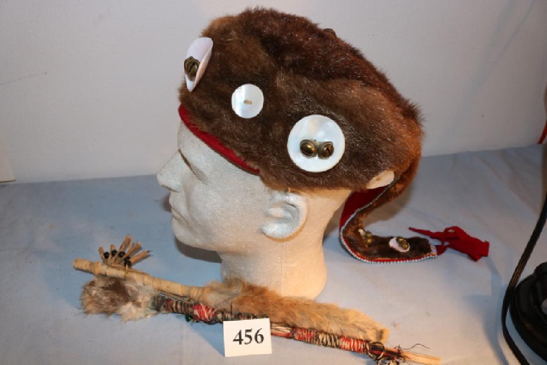 Fur Hat with bead decorated-NO SHIPPING OUT OF COUNTRY (1 of 1)