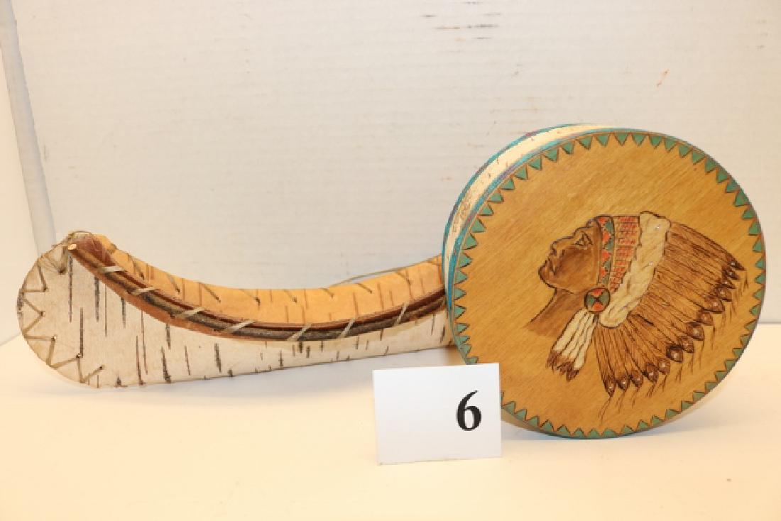 Birch Bark Canoe: Birch Bark Canoe, Lidded 5” dia., Birch Bark Box