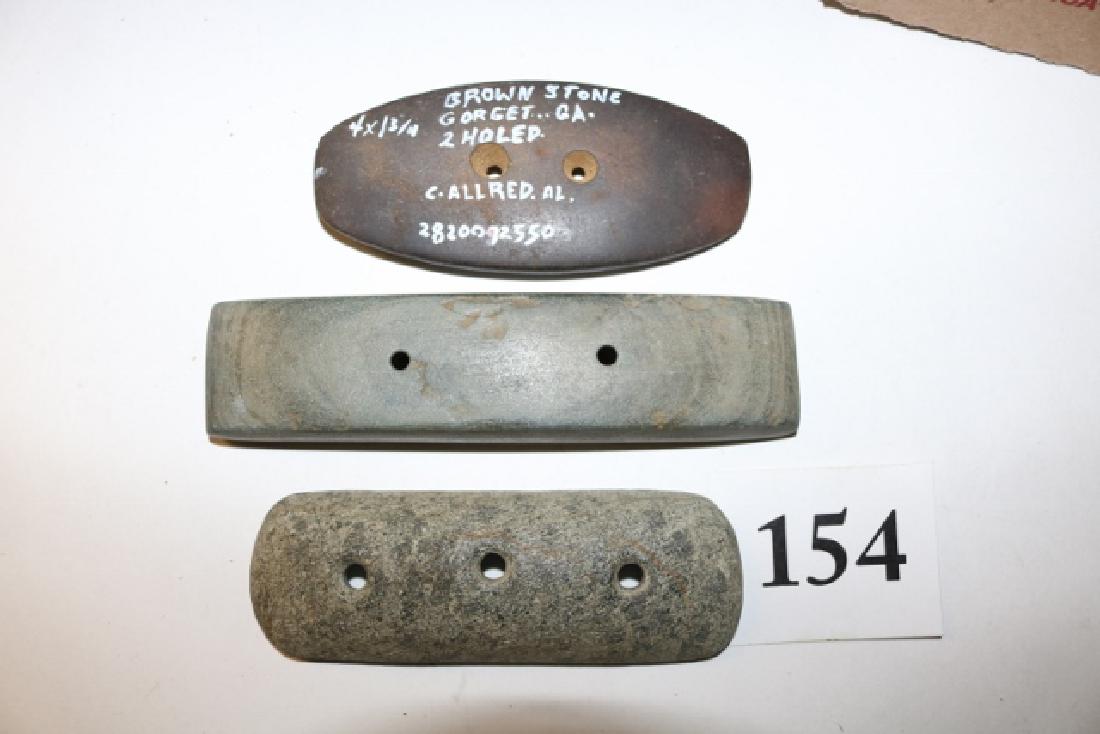 3 Gorgets: 3 Gorgets, 5 3/16” Minnesota, 3 Hole Gorget, Mass. & 2 Hole Gorget Georgia