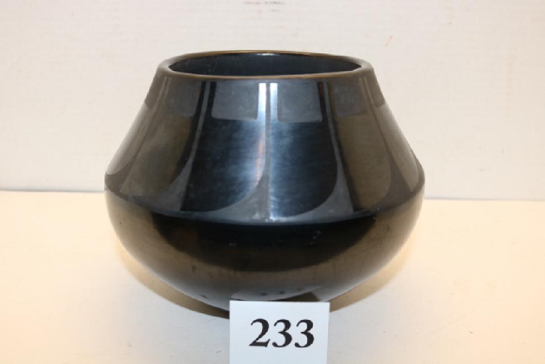 Black Santa Ildefonso Jar by Desideria: 6” x 7 ½” Black Santa Ilefonson Jar by Maria’s Sister Desideria