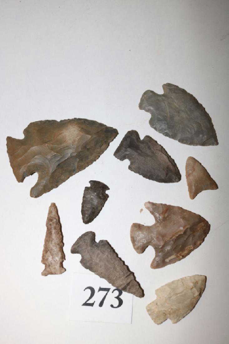 9 Assorted Flint Points