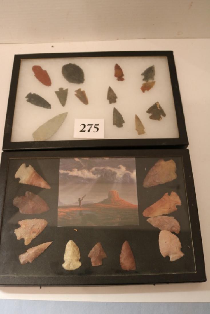 12 Points, Knife: 8 x 12 Frame with 12 Points, Knife, some colorful, 8 x 12 Frame with 11 colorful points, nice lot, longest point 2 ¼”